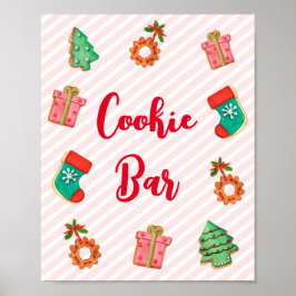 Póster Navidades rosados lindo Rótulo de bar de cocina