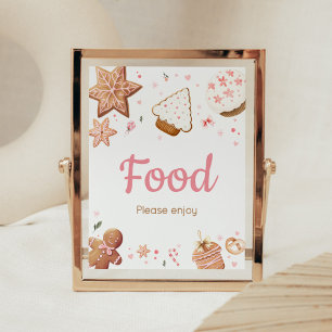 Póster Navidades rosados Little Cookie Baby Shower Food