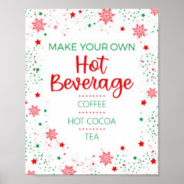 Póster Navidades Rótulo de bar de bebidas calientes vacac
