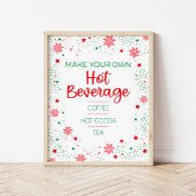 Navidades Rótulo de bar de bebidas calientes vacac