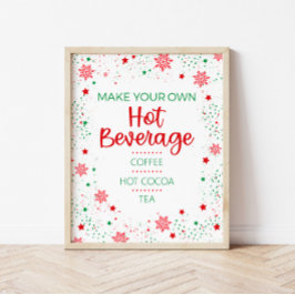 Póster Navidades Rótulo de bar de bebidas calientes vacac