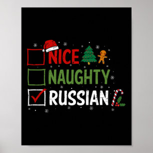 Póster Navidades rusos traviesos Pajamas Santa Claus