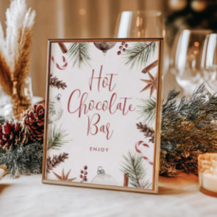 Póster Navidades Rústico de Invierno Chocolate Bar