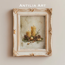 Póster Navidades rústicos siguen con su vida pintando vel