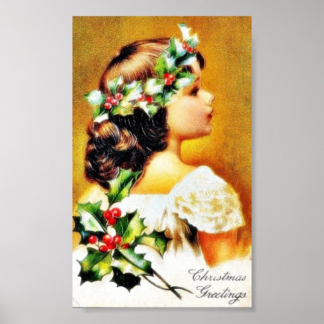 Póster Navidades saludando con un chica (Frente)