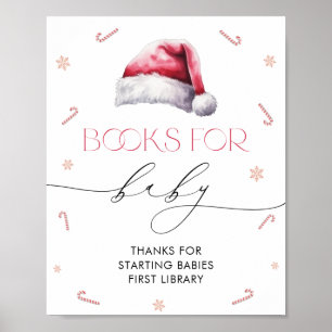 Póster Navidades Santa Baby Baby Shower Libros para el be