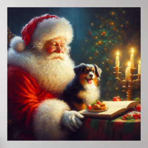 Póster Navidades Santa Claus con perros 5