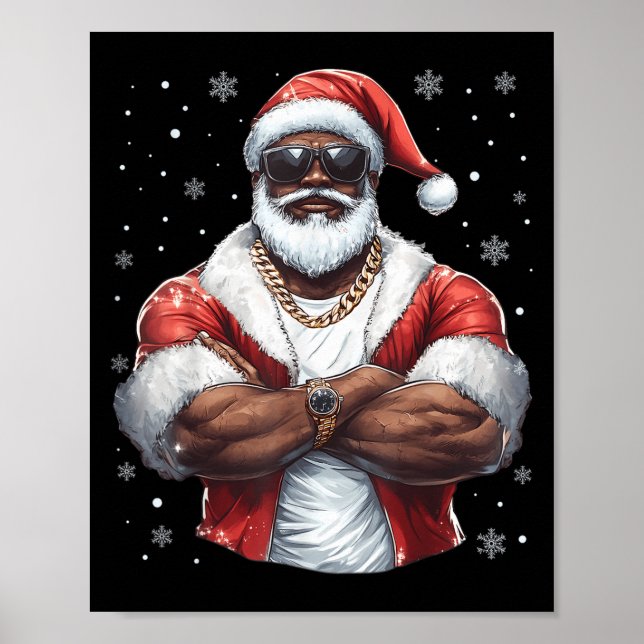 Póster Navidades Santa Claus Navidad Guay Amer negro afri (Frente)