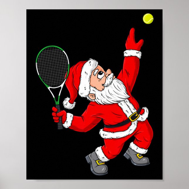 Póster Navidades Santa Claus Tennis Fun Boys Chicas Niños (Frente)