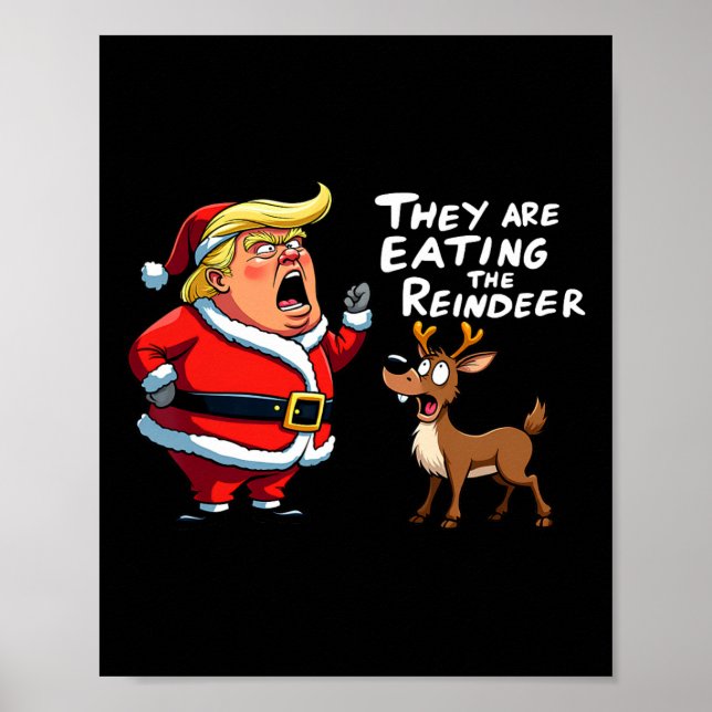 Póster Navidades Santa Claus Trump Comen El Resto (Frente)