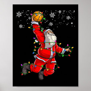 Póster Navidades Santa Claus Voleibol Pajama Navidad homb