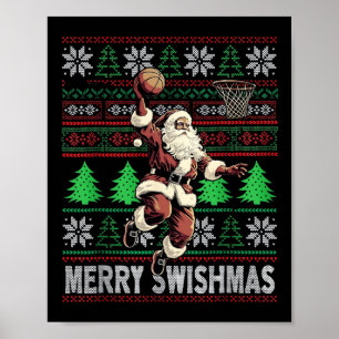 Póster Navidades Santa Claus Voleibol Pajama Navidad homb