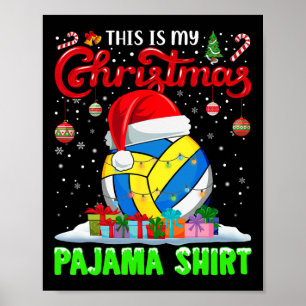 Póster Navidades Santa Hat de voleibol iluminan S diverti