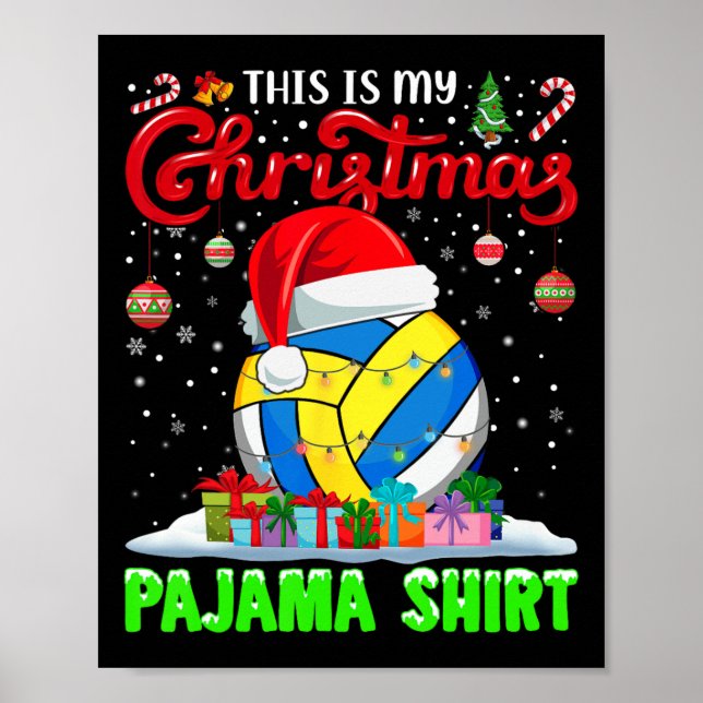 Póster Navidades Santa Hat de voleibol iluminan S diverti (Frente)