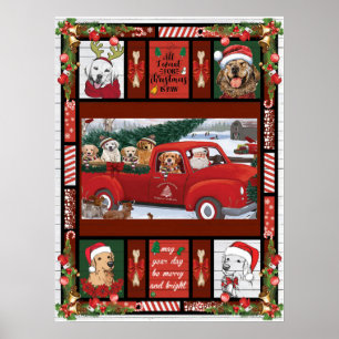 Póster Navidades Santa Red Truck recuperador de oro