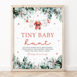 Póster Navidades Santa Ropa Baby Shower Caza de Bebés Peq