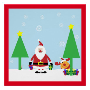PÓSTER NAVIDADES SANTA SCENE