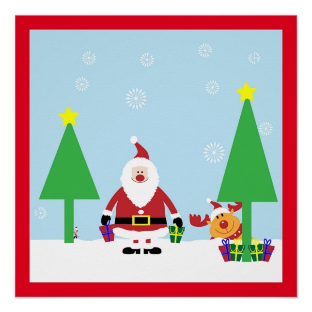 PÓSTER NAVIDADES SANTA SCENE (Anverso)