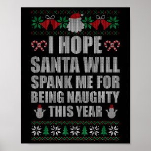 Póster Navidades Santa Spank Naughty Navidades feos sudan