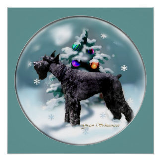 Póster Navidades Schnauzer gigantes