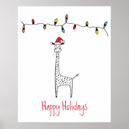 Póster Navidades singulares Giraffe