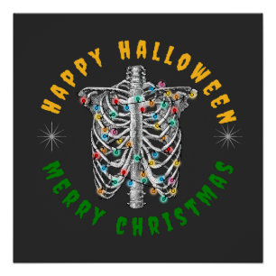 Póster Navidades Skeleton Divertida camiseta de Gnome