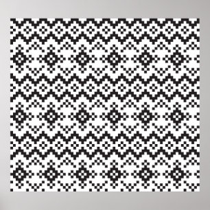 Póster Navidades Snowflakes Fair Isle Seamless Patternart