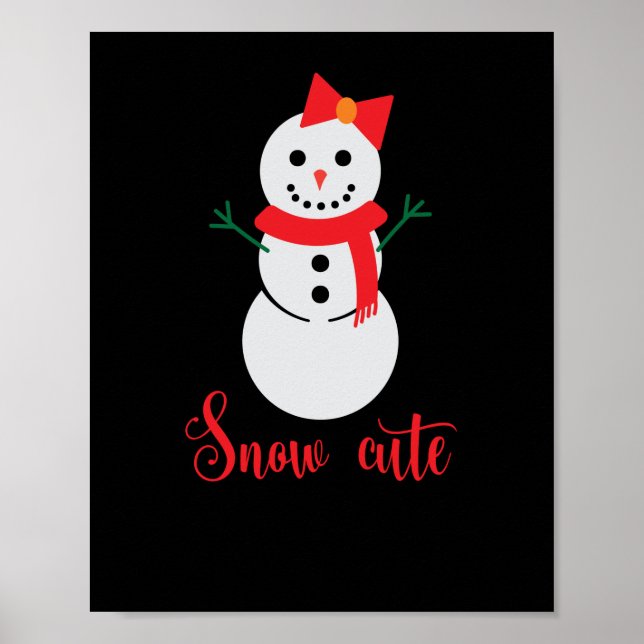 Póster Navidades Snowman Cute de Nieve (Frente)