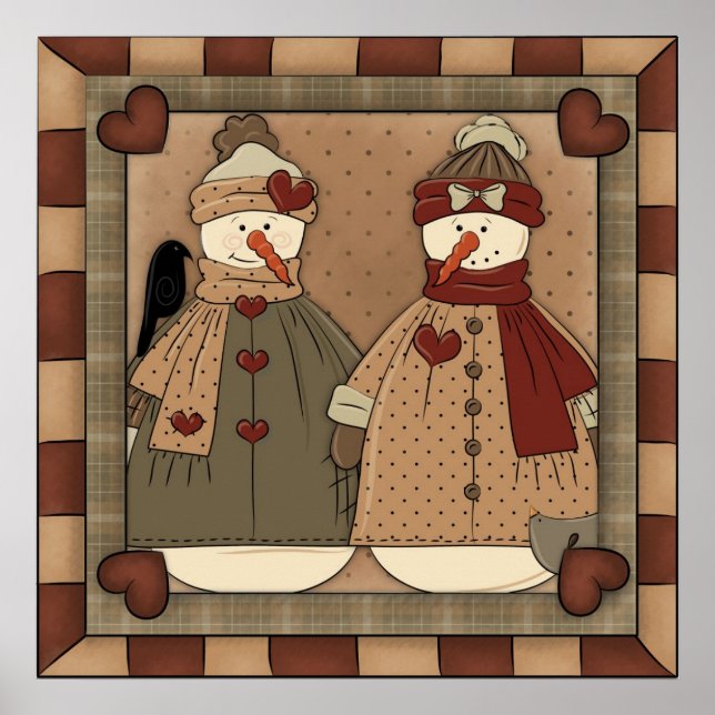 Póster Navidades Snowman personalizado poster (Frente)