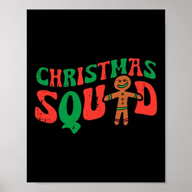 Póster Navidades Squad Gingerbread Xmas Equipo Familiar H (Frente)