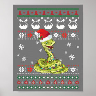 Póster Navidades suéteres feos de serpientes suaves encie