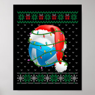 Póster Navidades suéteres feos Voleibol de Pajama Ligera