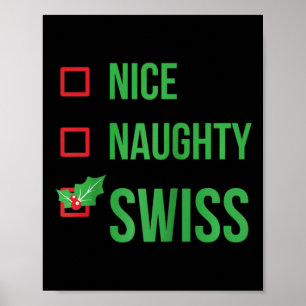 Póster Navidades suizos graciosos y suizos de pijama dan 