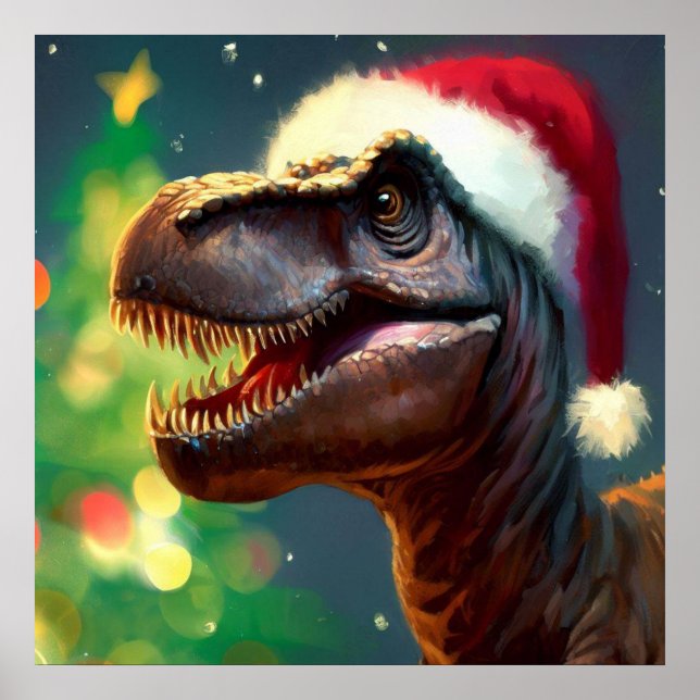 Póster Navidades T-Rex 2 (Frente)