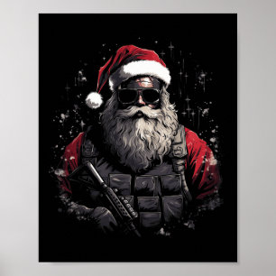 Póster Navidades Tactical Santa Xmas Gift Idea