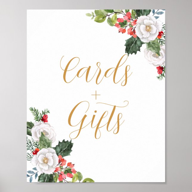 Póster Navidades Tarjetas de invierno y regalos Ducha de  (Frente)