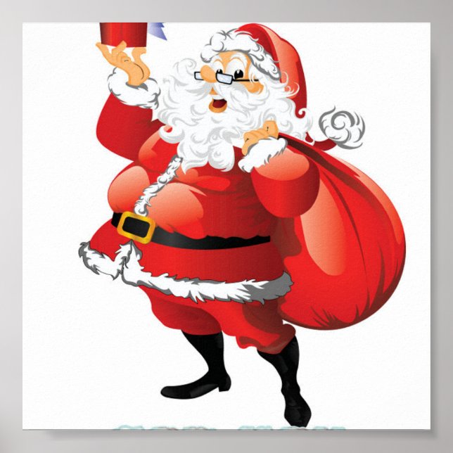 Póster Navidades tarjetas regalos pegatina vajilla de caf (Frente)