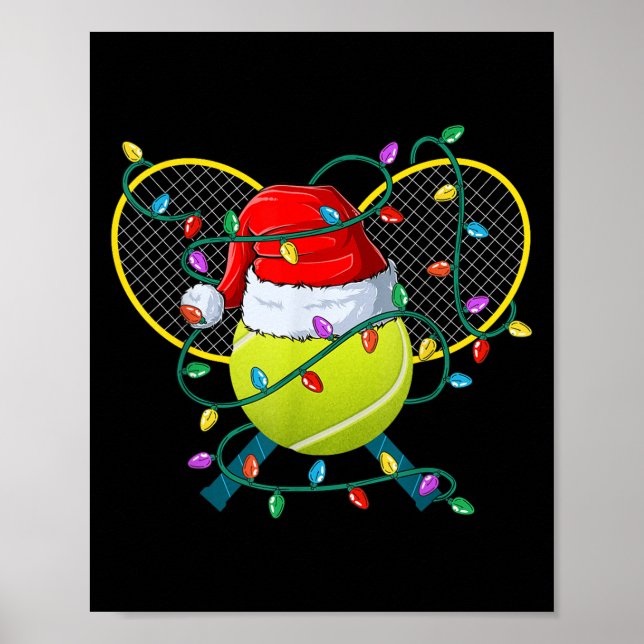 Póster Navidades Tenis Navidad Gorra de Santa Srts hombre (Frente)