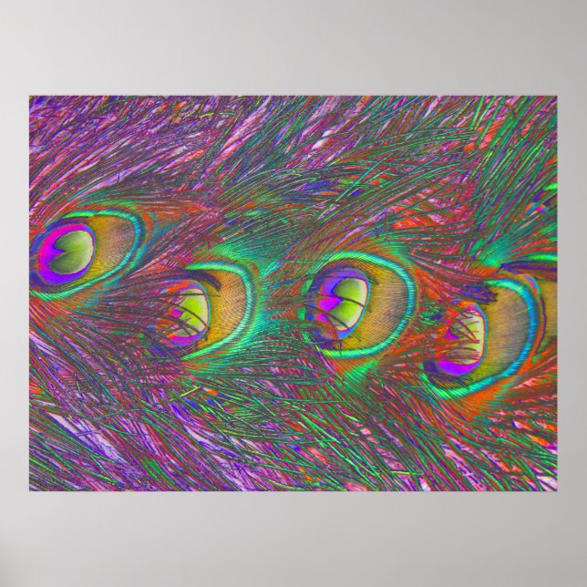 Póster Navidades Tinsel Peacock Feathers (Frente)