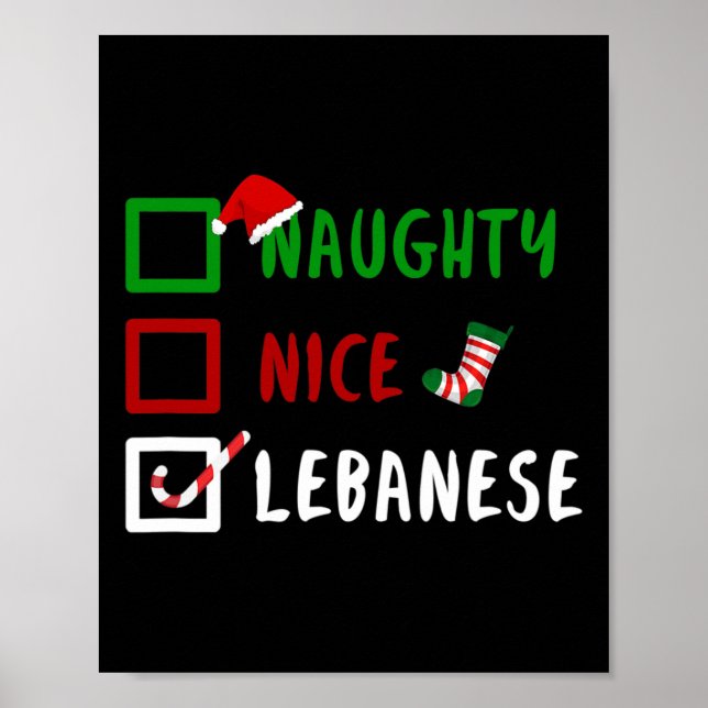 Póster Navidades traviesos libaneses graciosos en el Líba (Frente)