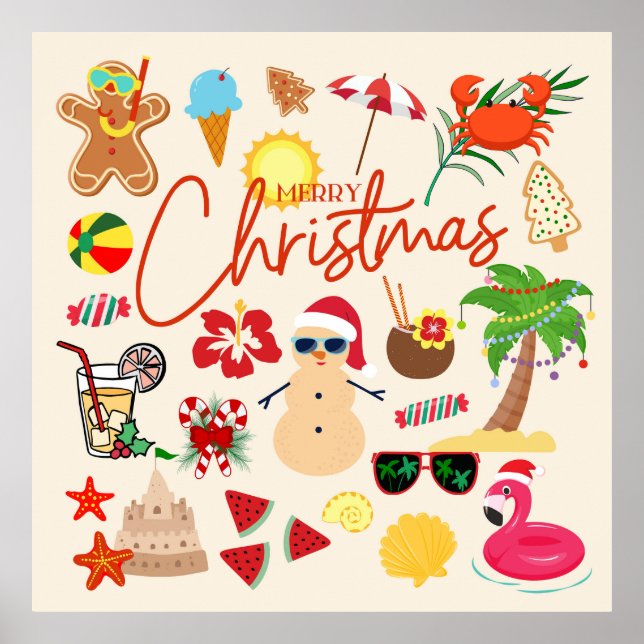 Póster Navidades tropicales (Frente)