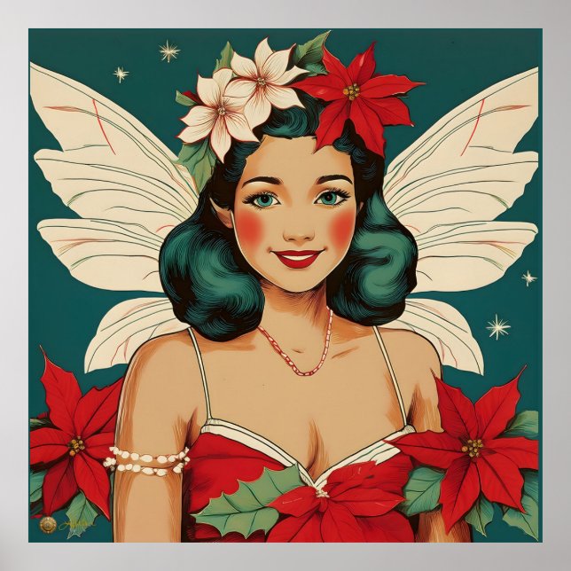 Póster Navidades tropicales retro 50 Starlet de Pin-Up (Frente)