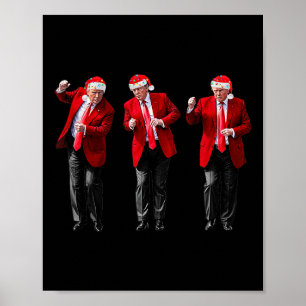 Póster Navidades Trump bailando con Santa Trump