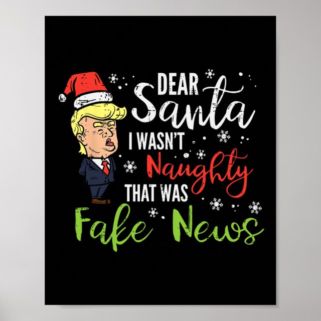 Póster Navidades Trump: Queridas noticias falsas y divert (Frente)