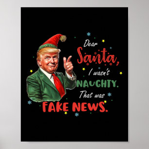 Póster Navidades Trump Queridos Santa Fake News Divertida