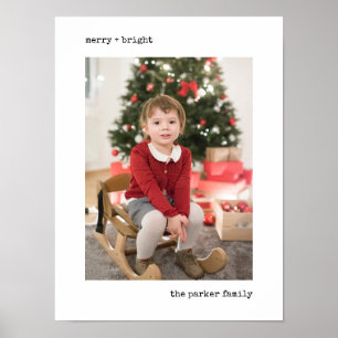 Póster Navidades Typewriter   Blanco y negro con foto