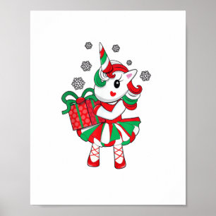 Póster Navidades unicornio Chicas divertidos niños festej