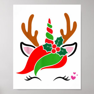 Póster Navidades unicornios de renos enfrentan a burla