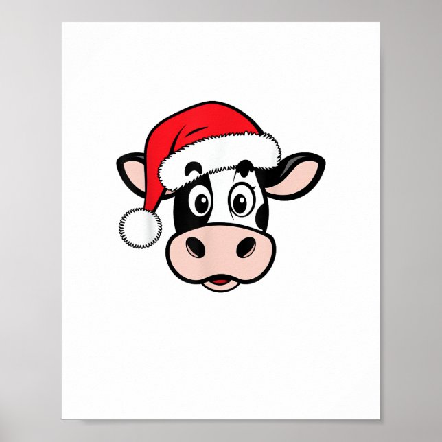 Póster Navidades Vacas Santa Cute Chicas De Noche De Noch (Frente)