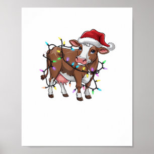 Póster Navidades vacunos ligan a Navidades de renos